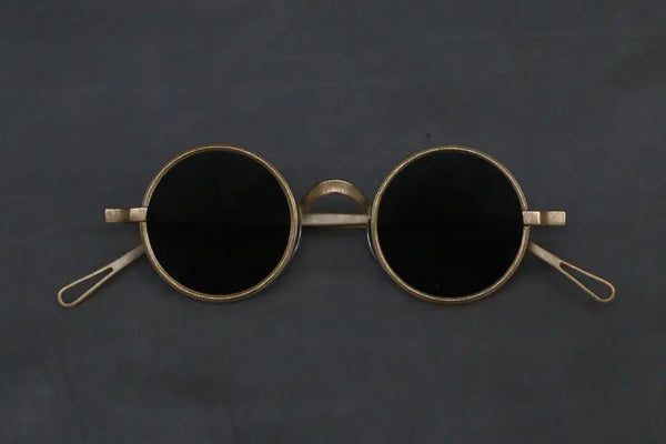 Rigards*UMA WANG gold textured frame dark gray lens glasses RG00UW3